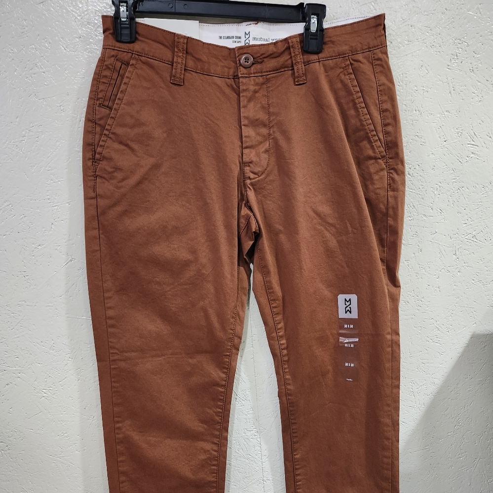 Mutual Weave‎ Slim Fit Chino Pants Pumpkin Bread New 30x30 New
